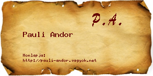 Pauli Andor névjegykártya