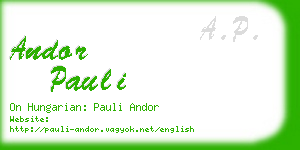 andor pauli business card